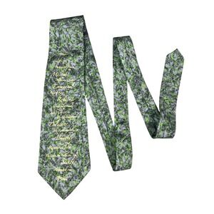 Eagles Wings Mens Silk Tie Green Grey Names of Jesus Religious Christian Foliage